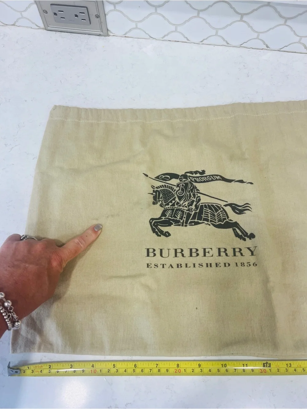 Burberry Beige Drawstring Dust Bag -